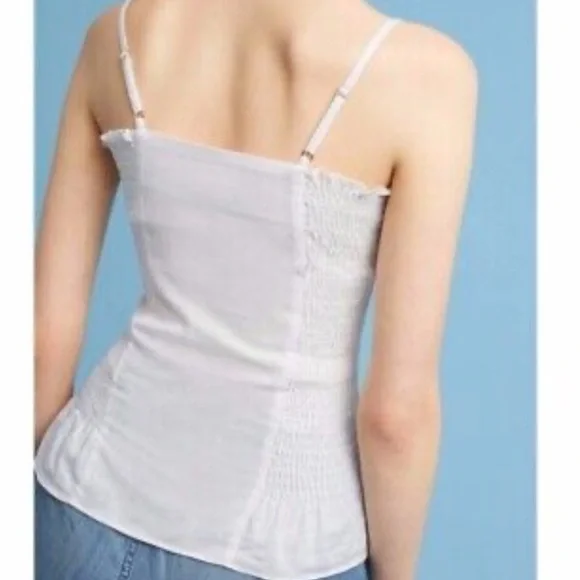 Maeve Anthropologie Linen Blend Smocked Tank - Picture 2 of 6